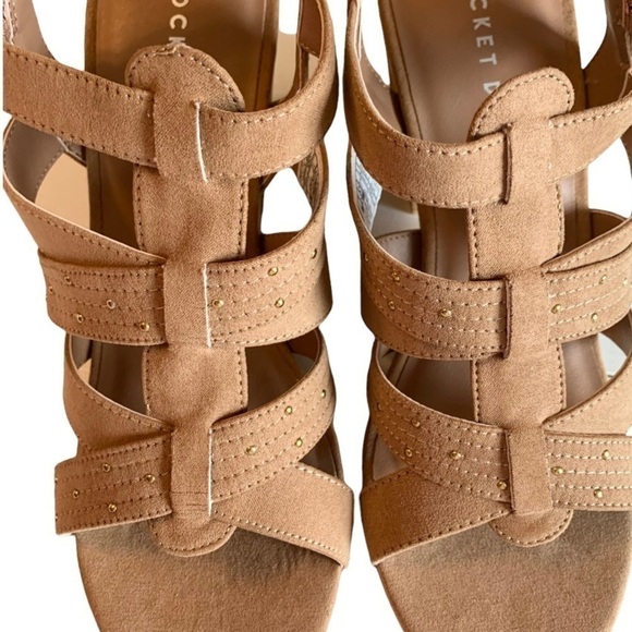 𝅺ROCKET DOG Tan Strappy Block Heels Size 10M NEW - Picture 5 of 9